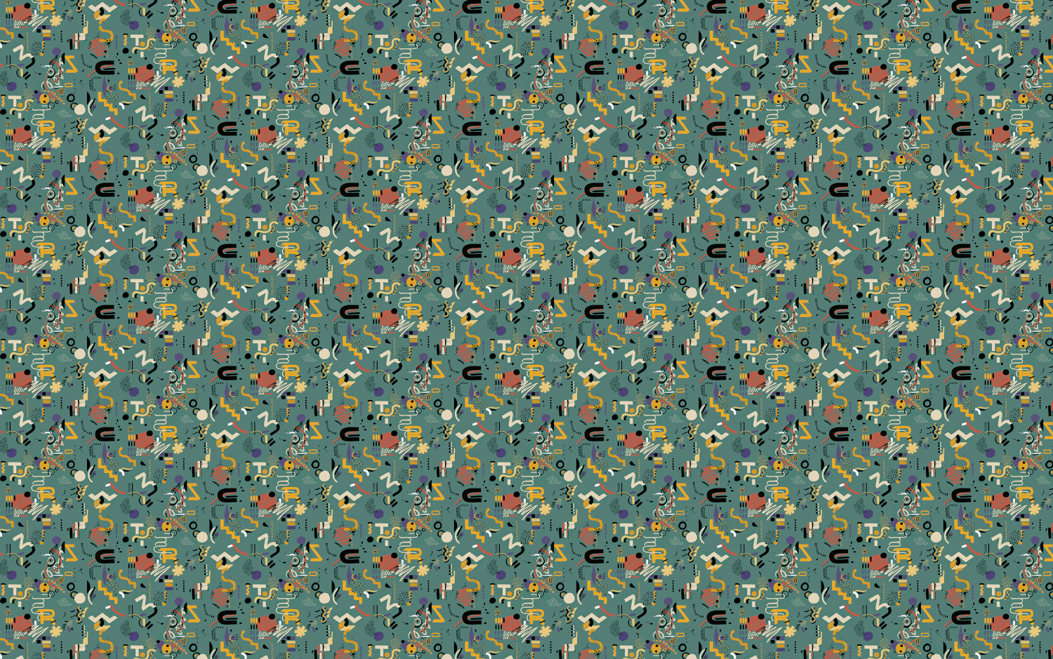 Tapete Funny Shapes - turquoise