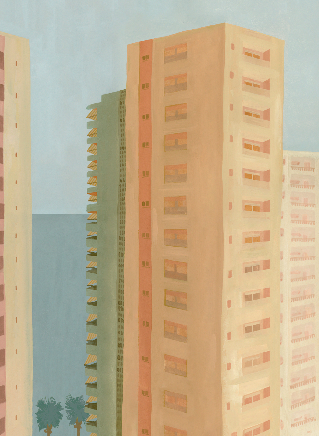 Wandbild Benidorm - Yellow