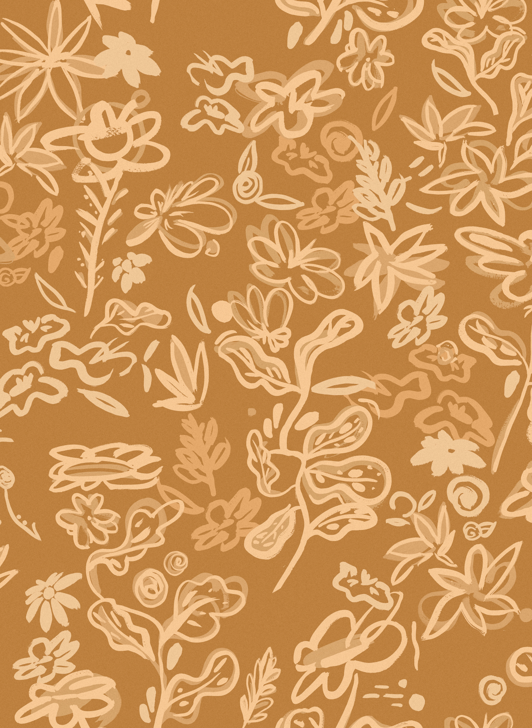 Tapete Crazy Flowers - Ocher
