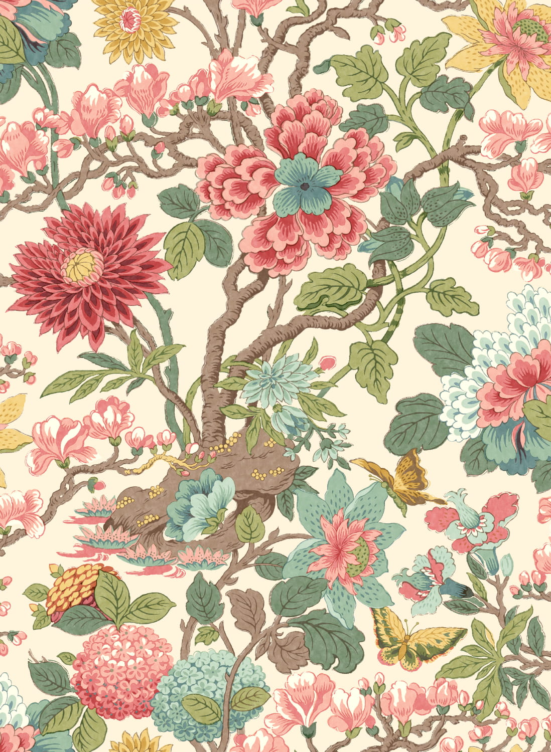 Tapete Little Magnolia - Rose Madder
