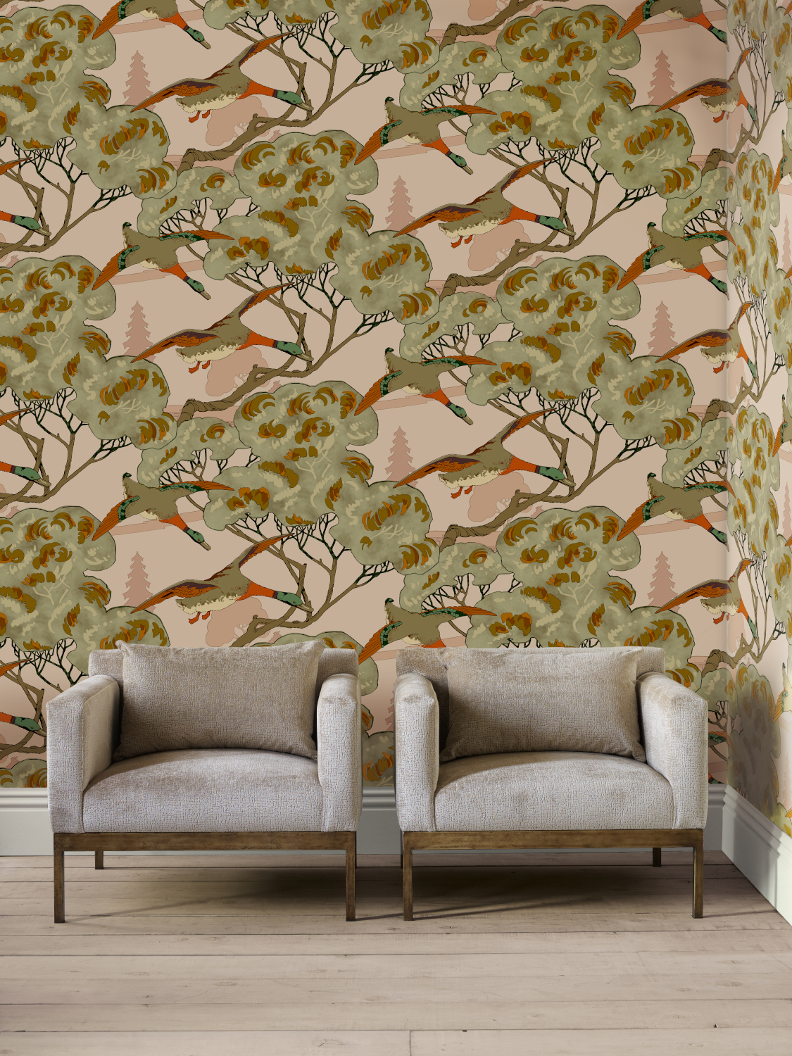 Tapete Grand Flying Ducks - Plaster