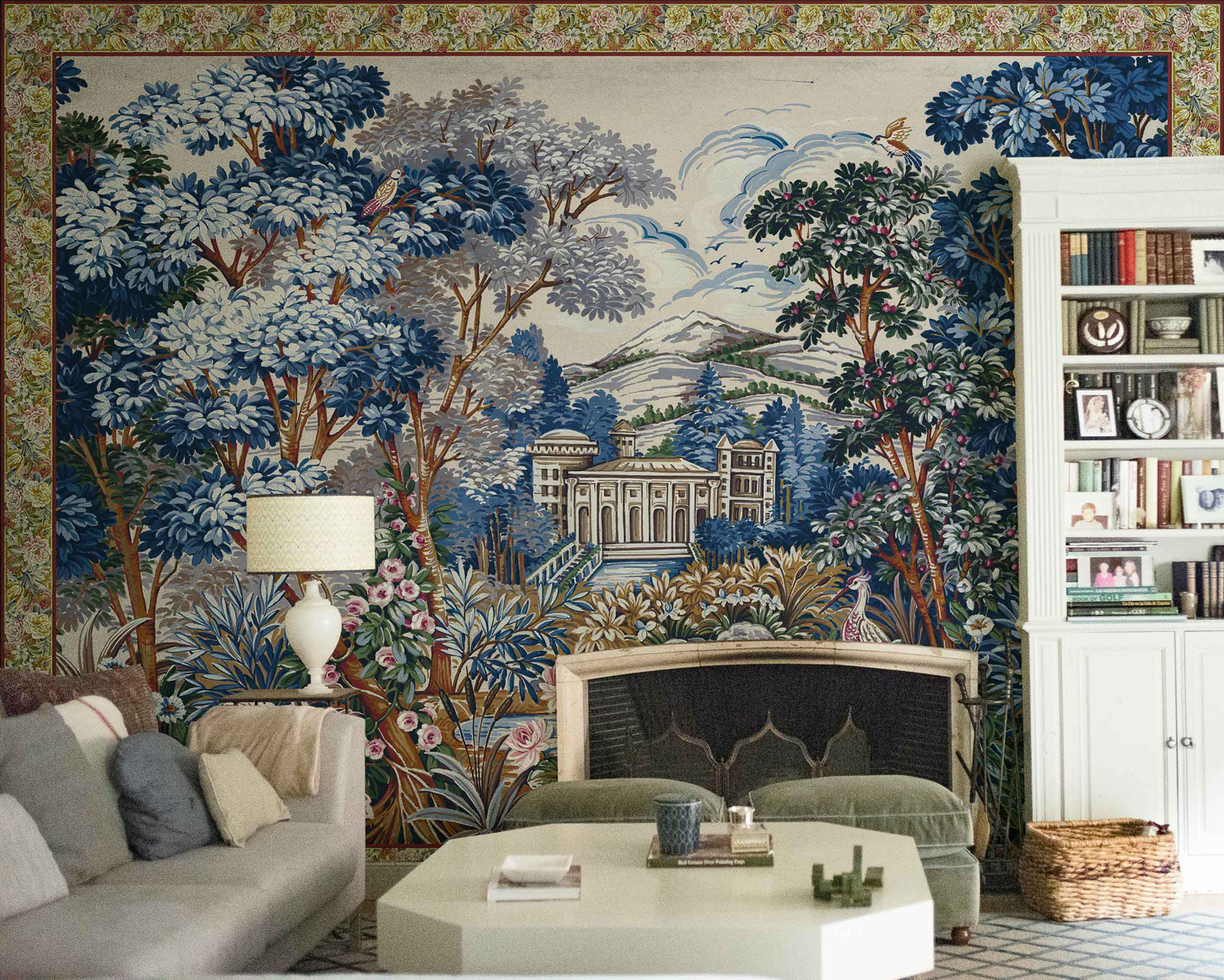 Wandbild Tapestry - Blue