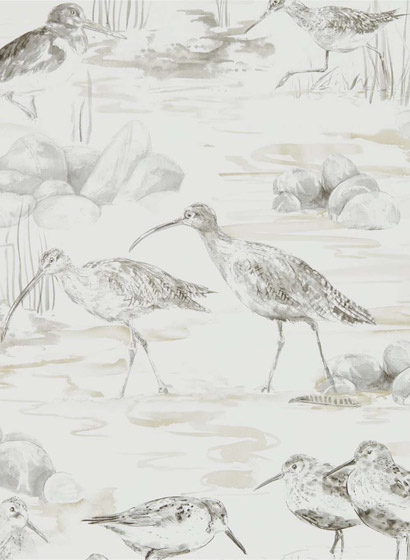Tapete Estuary Birds - Chalk/ Sepia