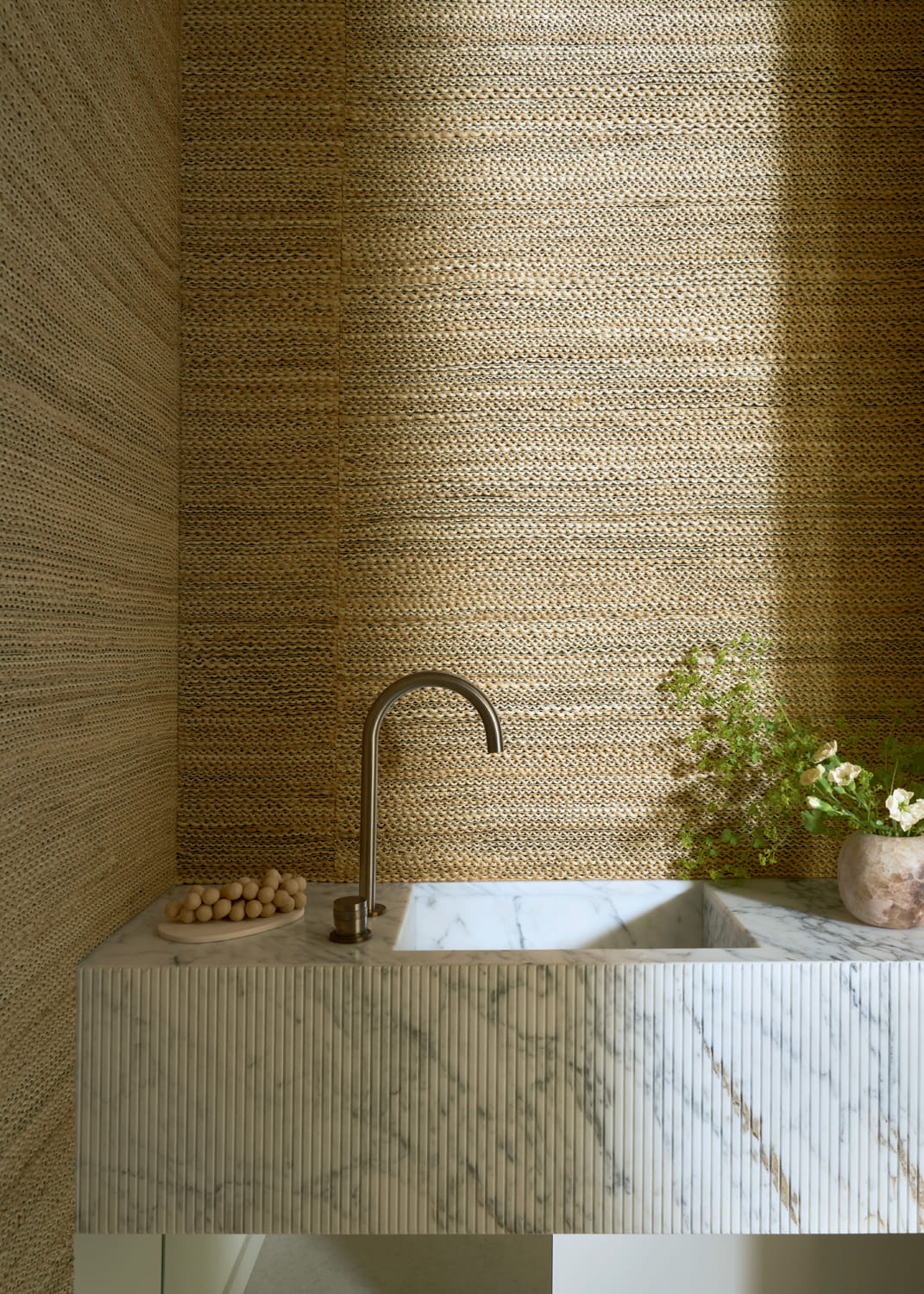 Tapete Abaca Tressé - Naturel Noir