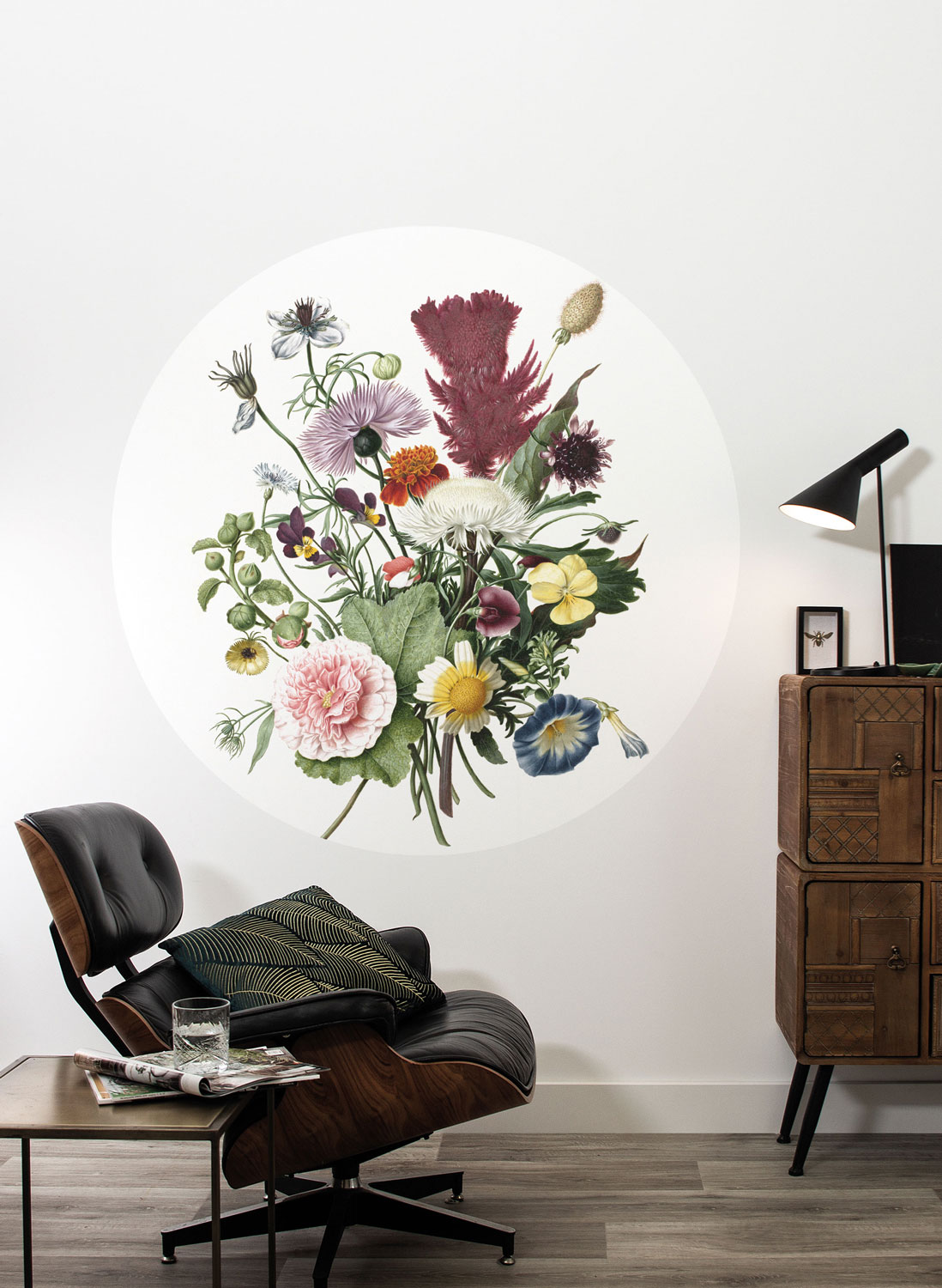 Wandbild Wild Flowers Circle