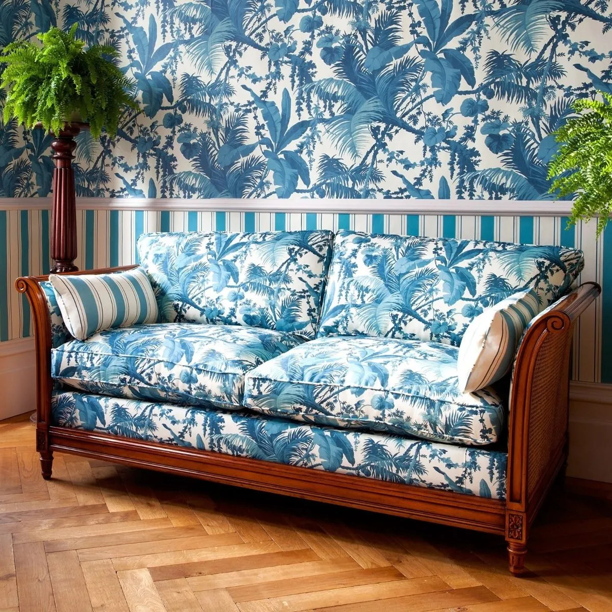 Tapete Pampas - White/ Cerulean