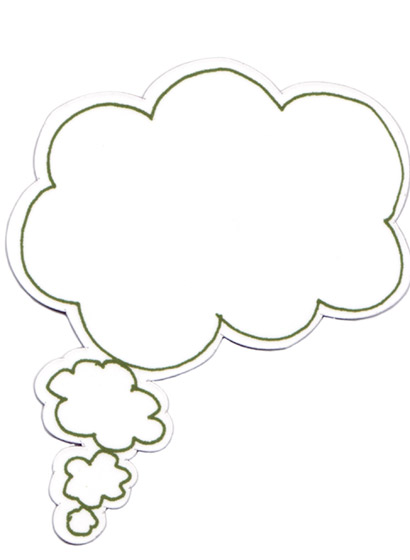 Magnet Thought & Speech Bubbles - Thought Bubble Green Left