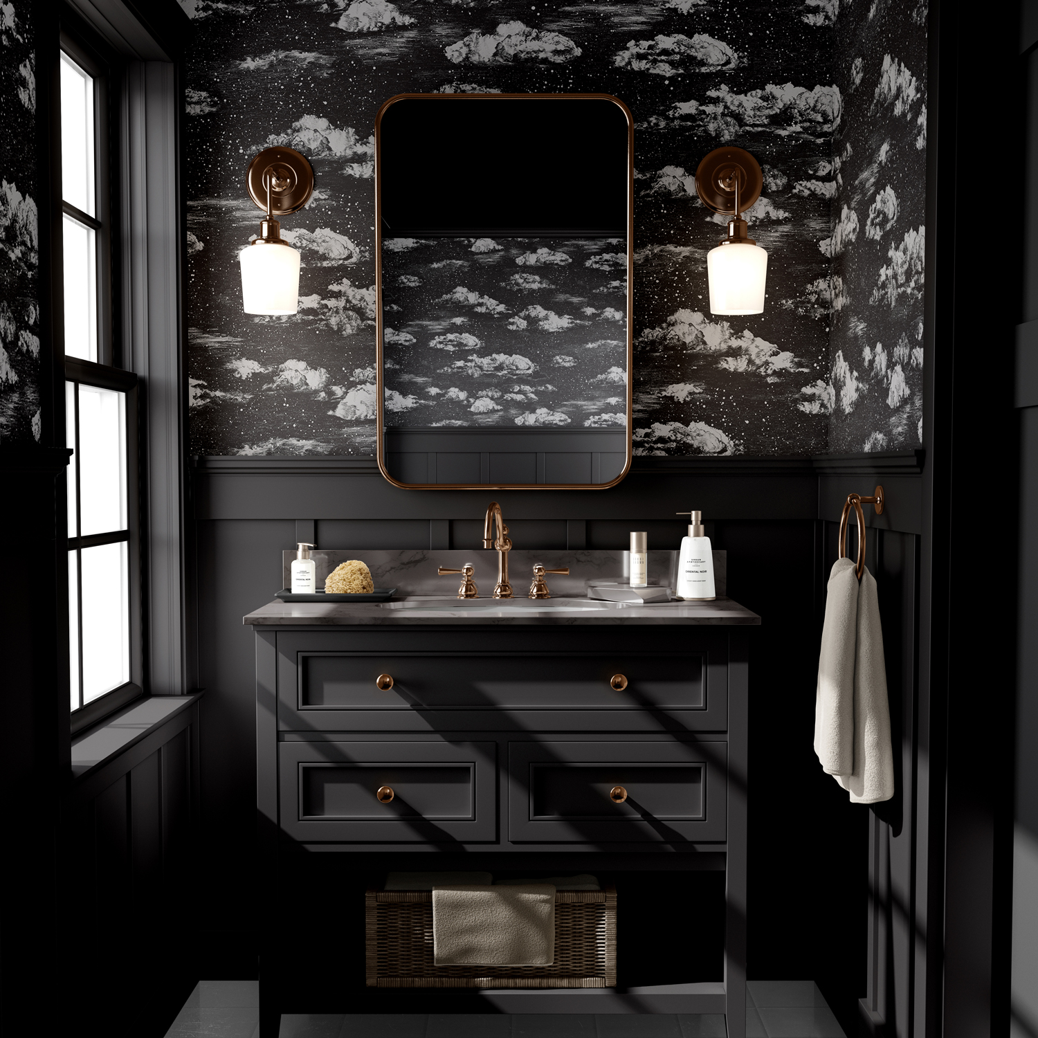 Tapete Clouds - Black