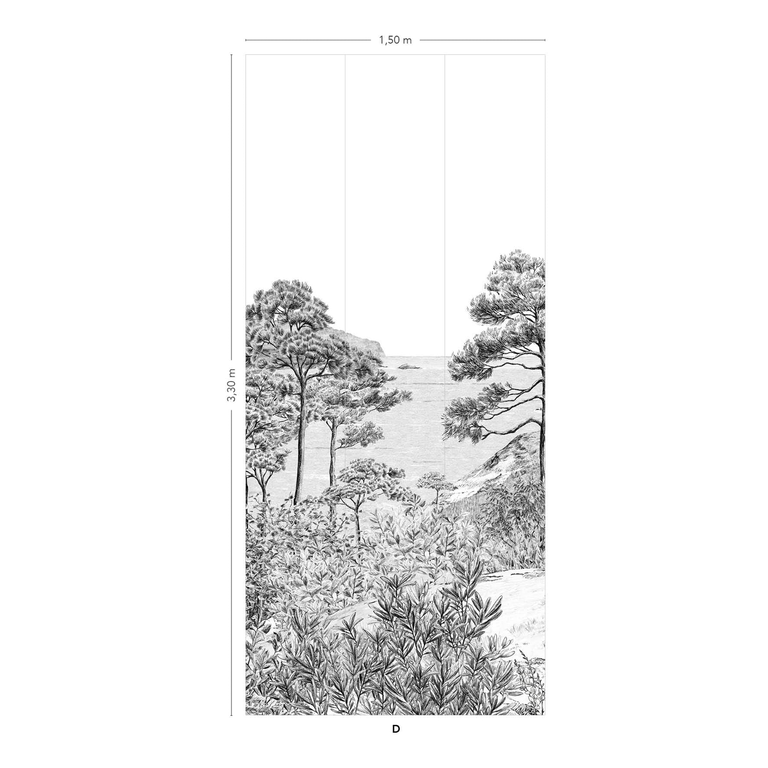 Carta da parati Euskadi - Grisaille Panel D