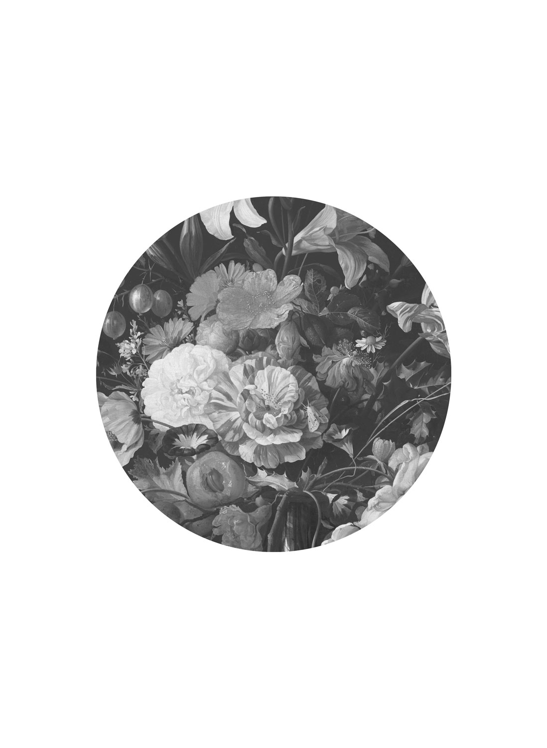 Wandbild Golden Age Flowers 10 Circle - S - 1.425m
