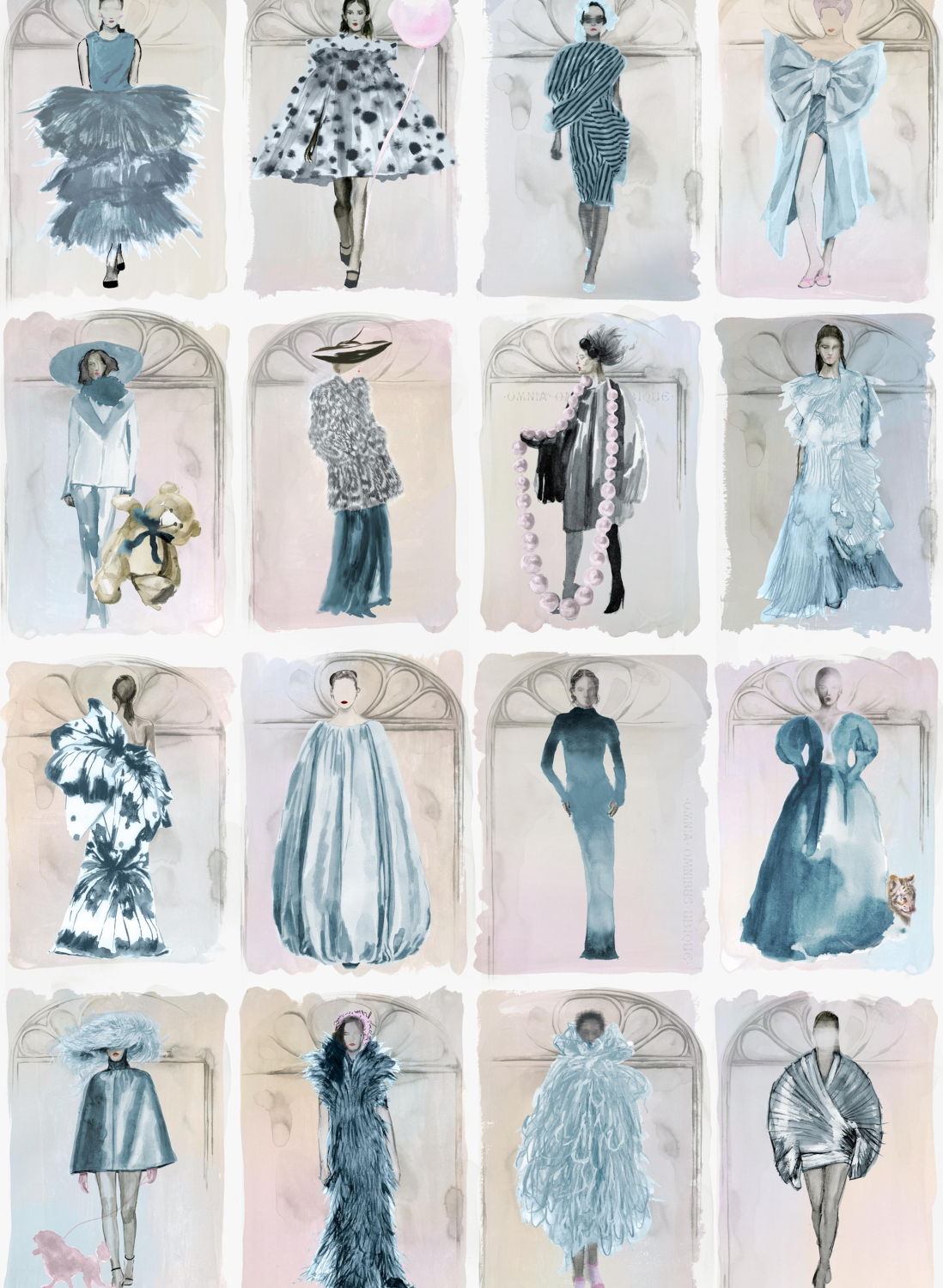Tapete Couture Carousel with Windows - China Blue Pearl