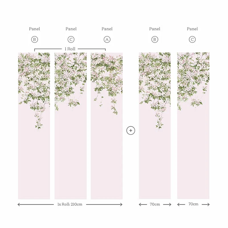 Wandbild Clematis - Pink
