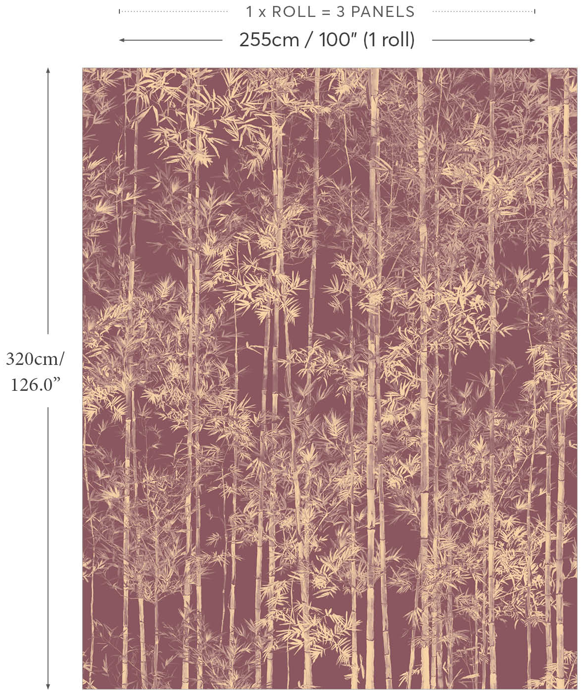 Wandbild Bamboo Gold Burgundy - Panel A