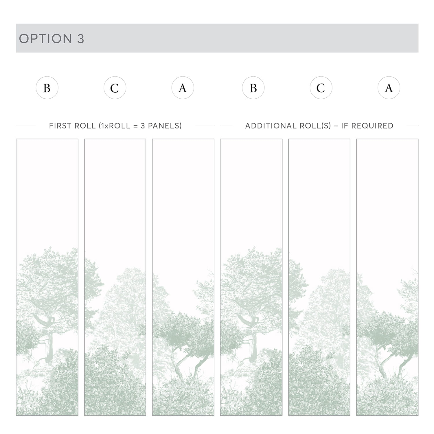 Wandbild Hua Trees - Dusty Green
