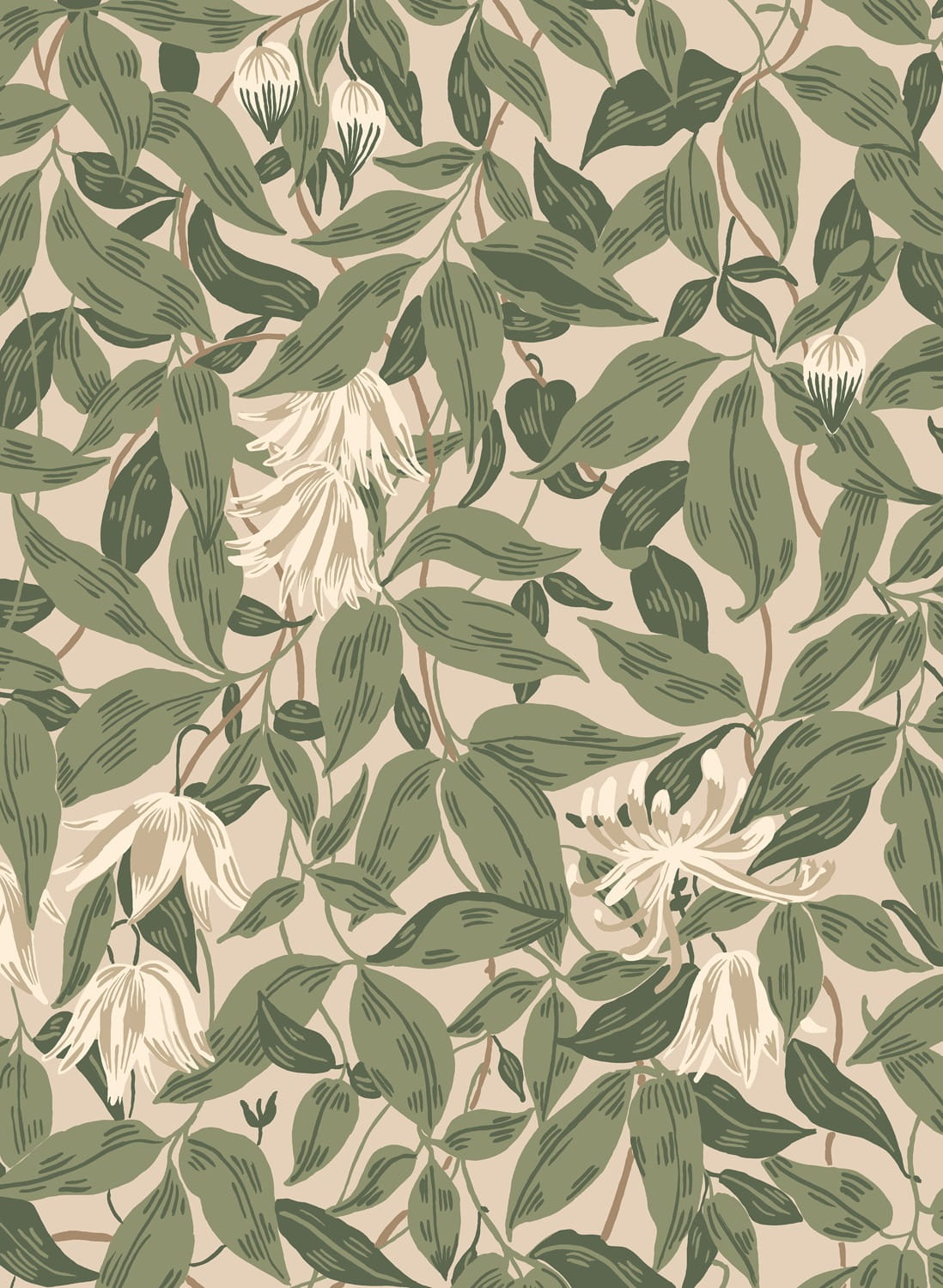 Papier peint Linnea - Forest Green