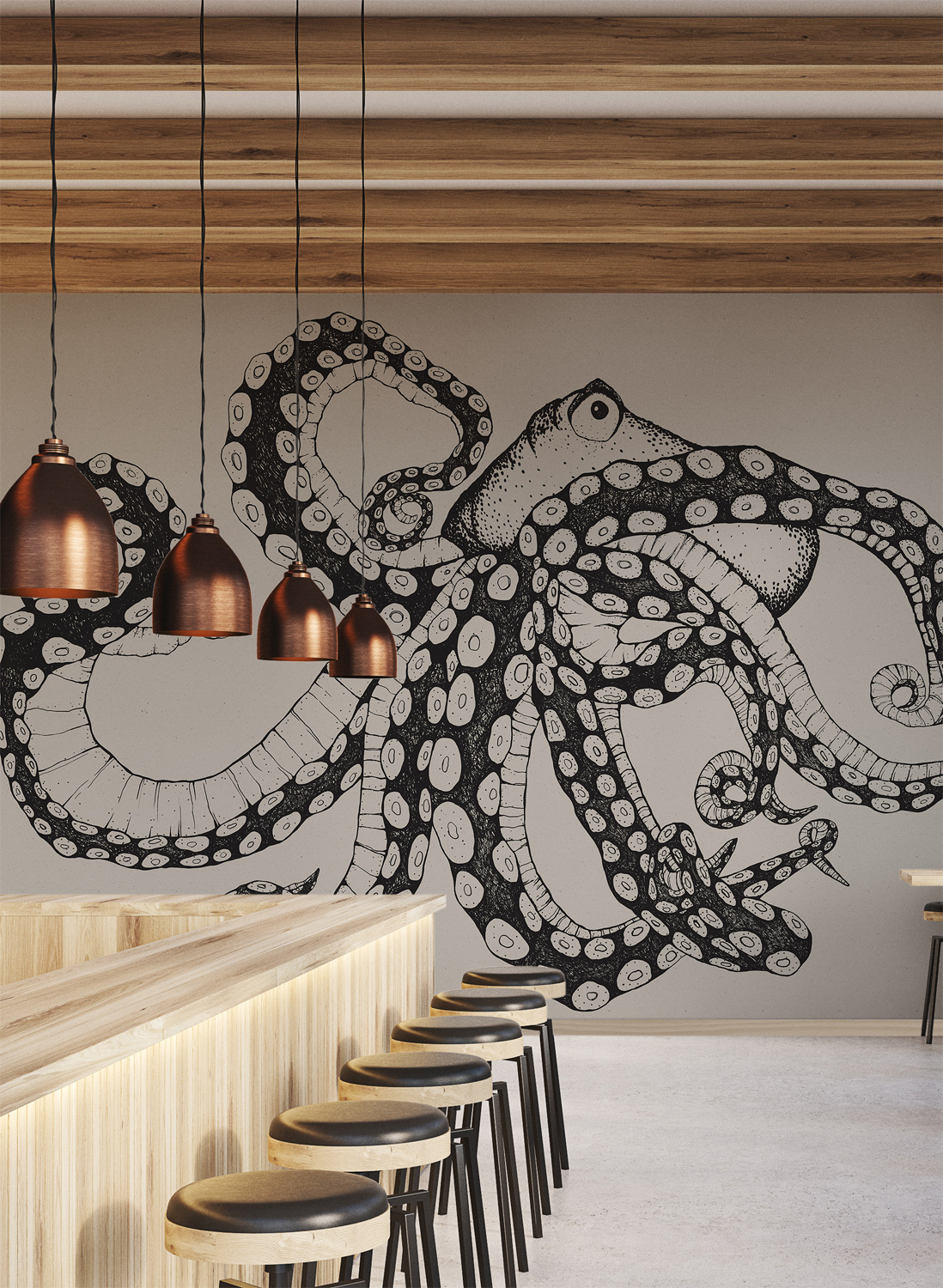 Wandbild Octopus X-Ray