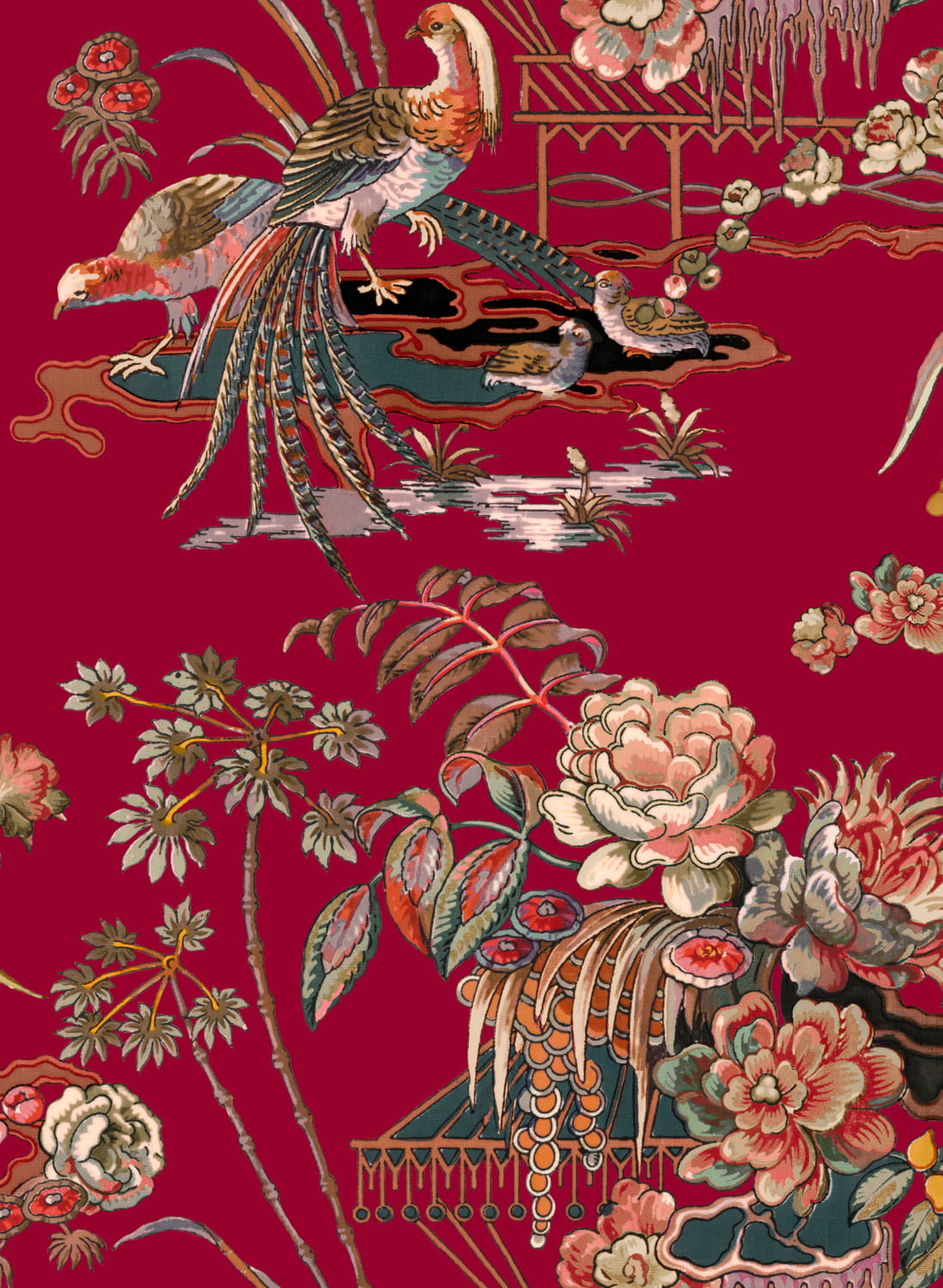 Tapete Sacred Pheasants - Ruby