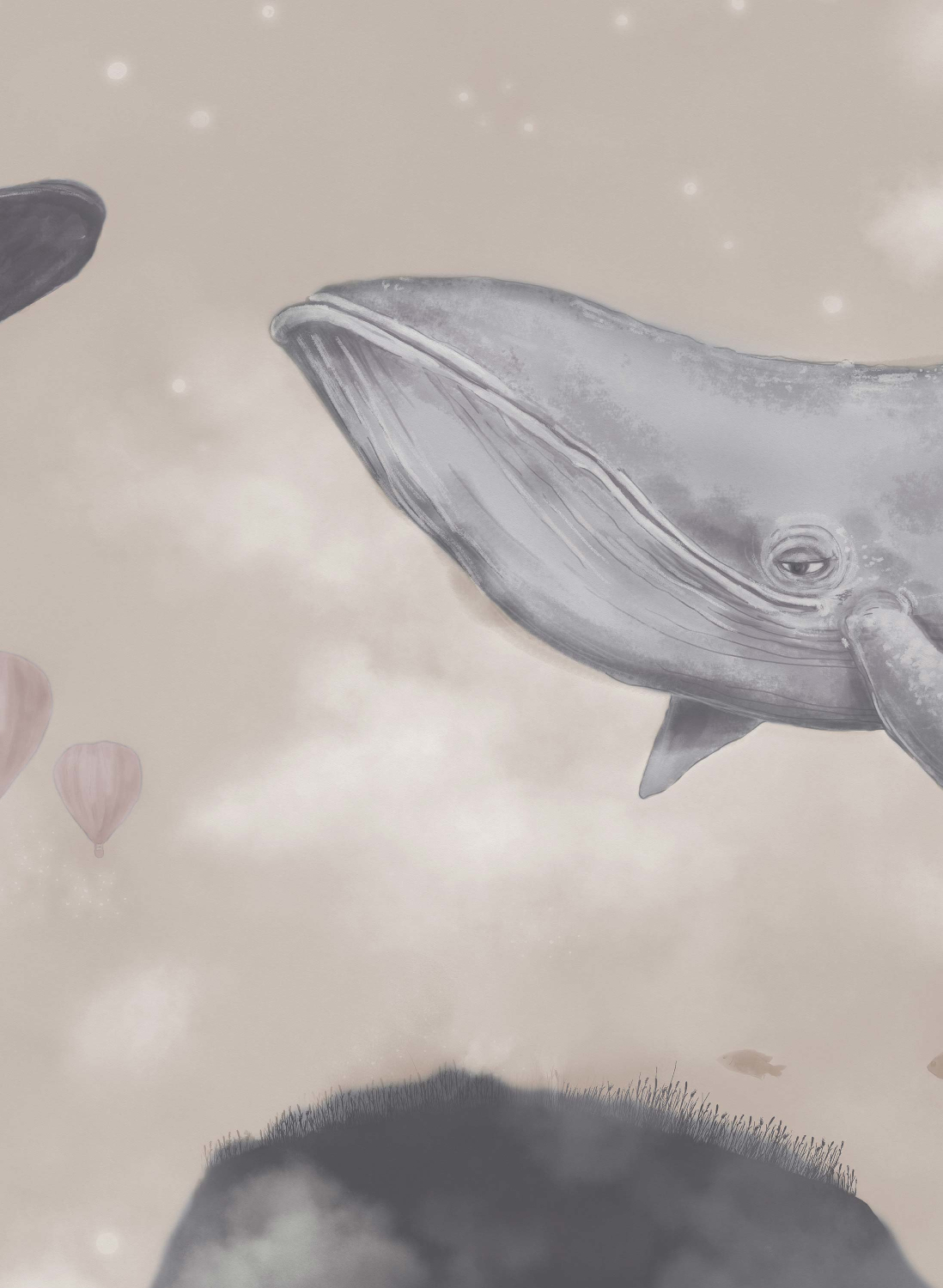 Mural Whales in the Sky - 9456W