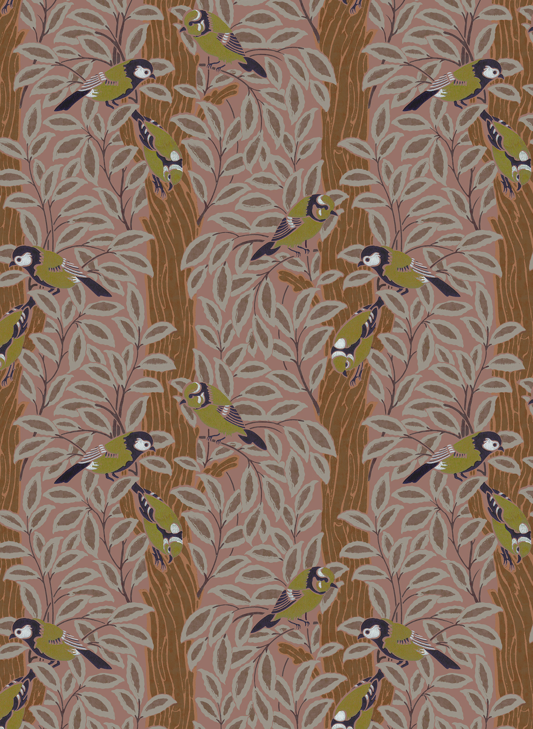 Wallpaper Le Chant des Oiseaux - Bois de Rose