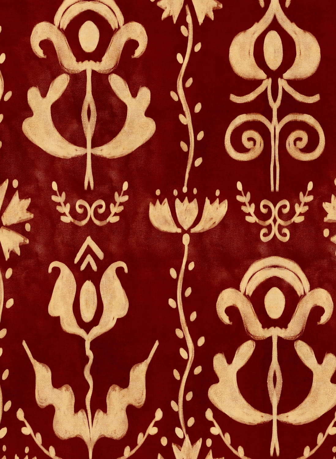 Tapete Grandma's Stencil - Scarlet
