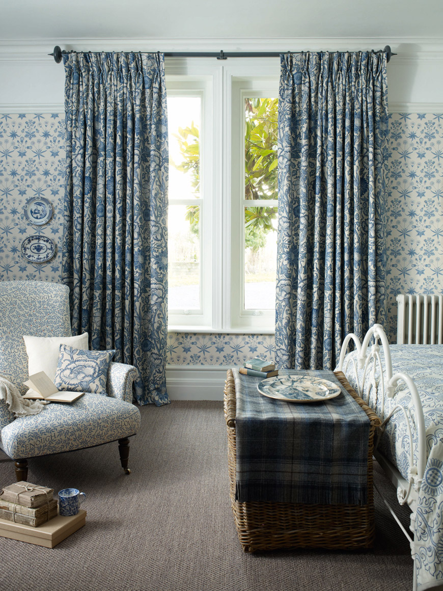 Tapete Daisy - Blue/ Ivory