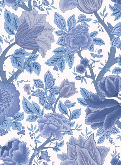 Tapete Midsommer Bloom - Hyacinth Blues on Chalk