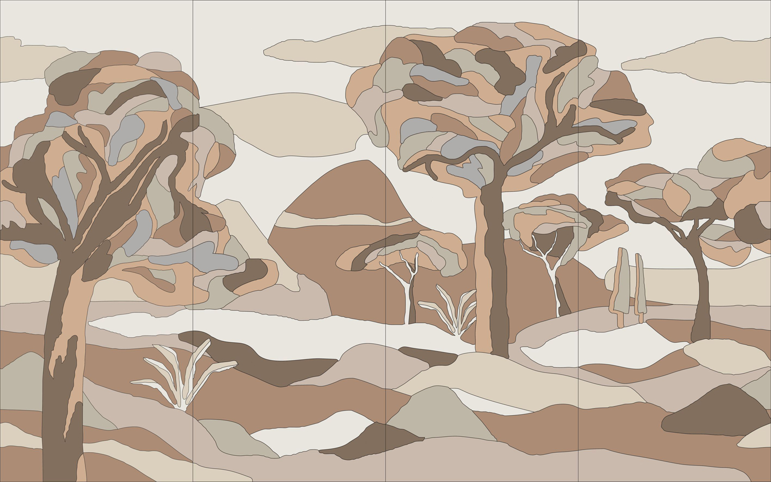 Wandbild Under The Sycamore Tree - Winter Landscape