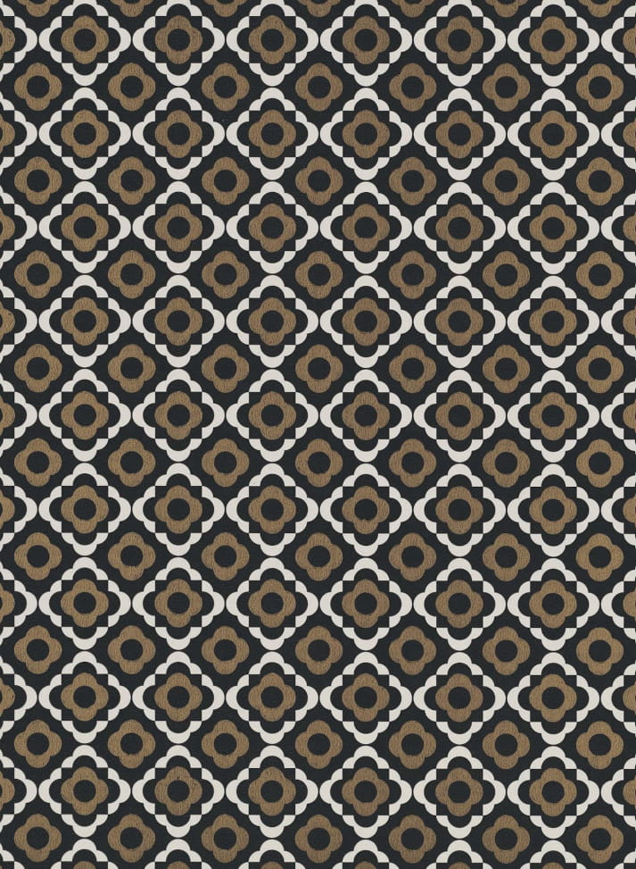 Tapete Quatrefoil - Kohl metallic