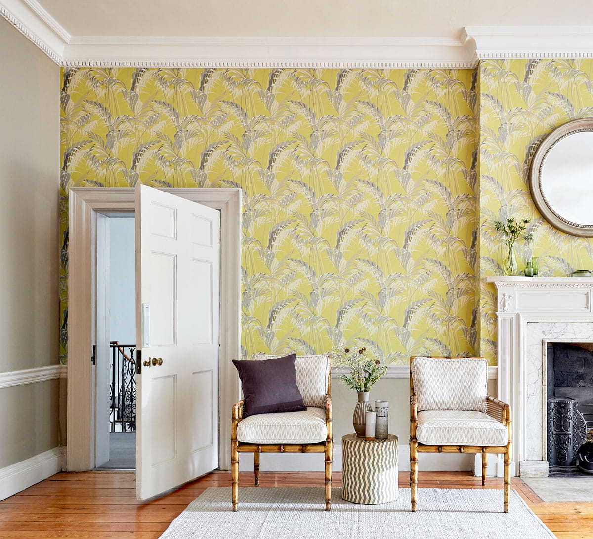 Tapete Palm House - Chartreuse/ Grey