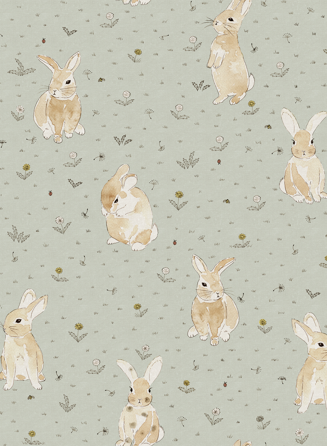 Tapete Bunny Field - Mint