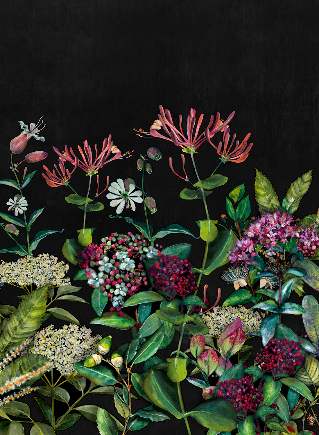 Wandbild Wild Floral - Night