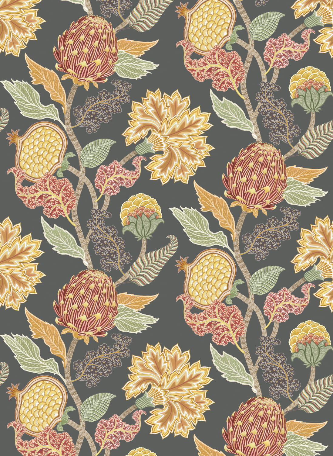 Tapete Cynara - Charcoal/ Ochre
