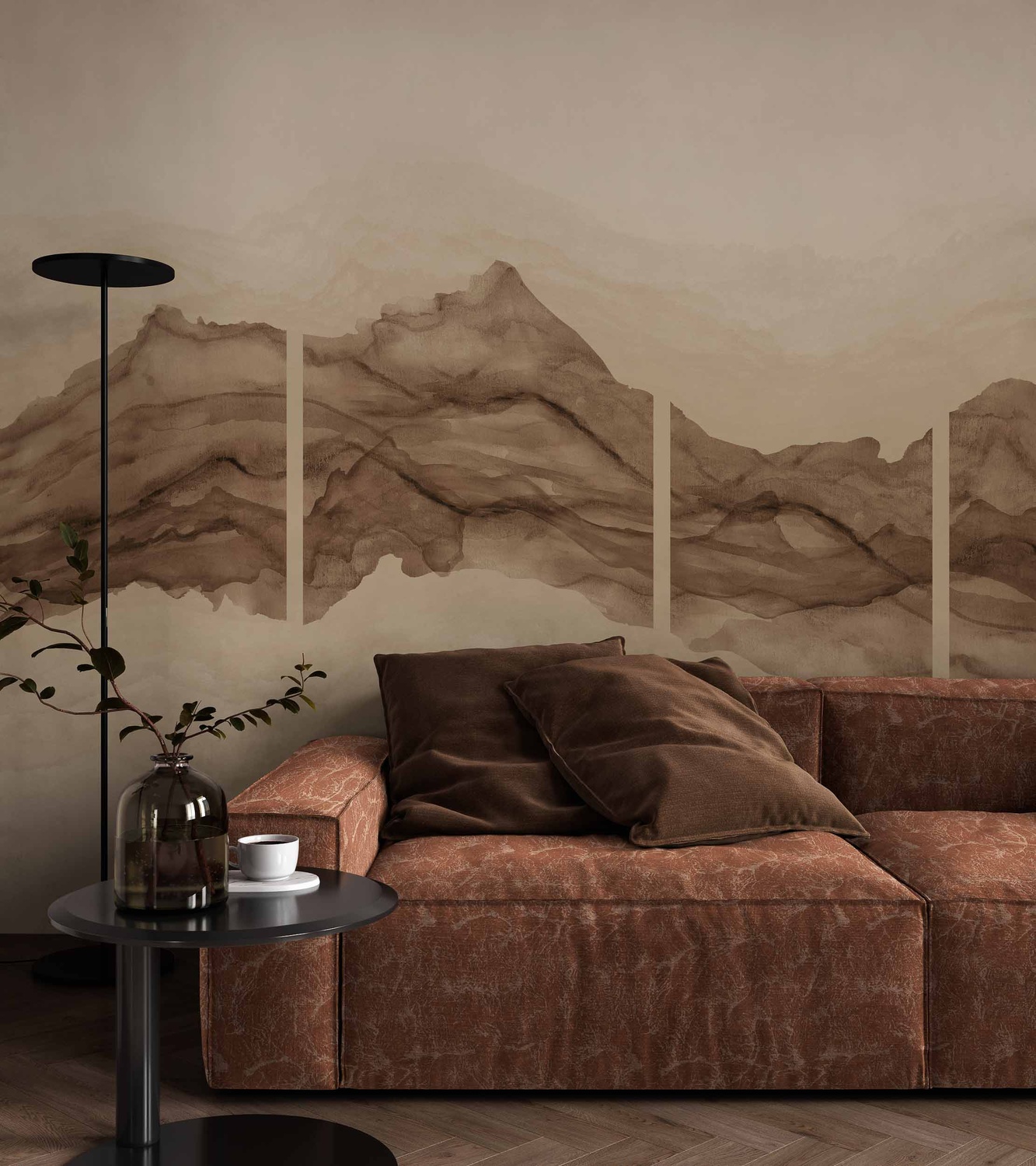 Stoff Sepia - Rose