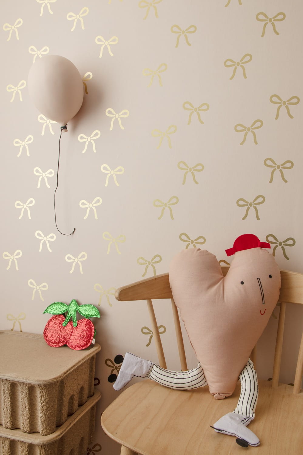 Tapete Bows/ Strikjes - Powder Pink & Matte Gold