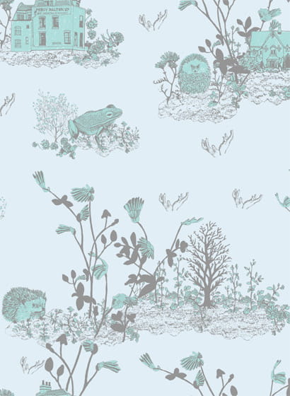 Tapete Woodlands - Blue/ Green
