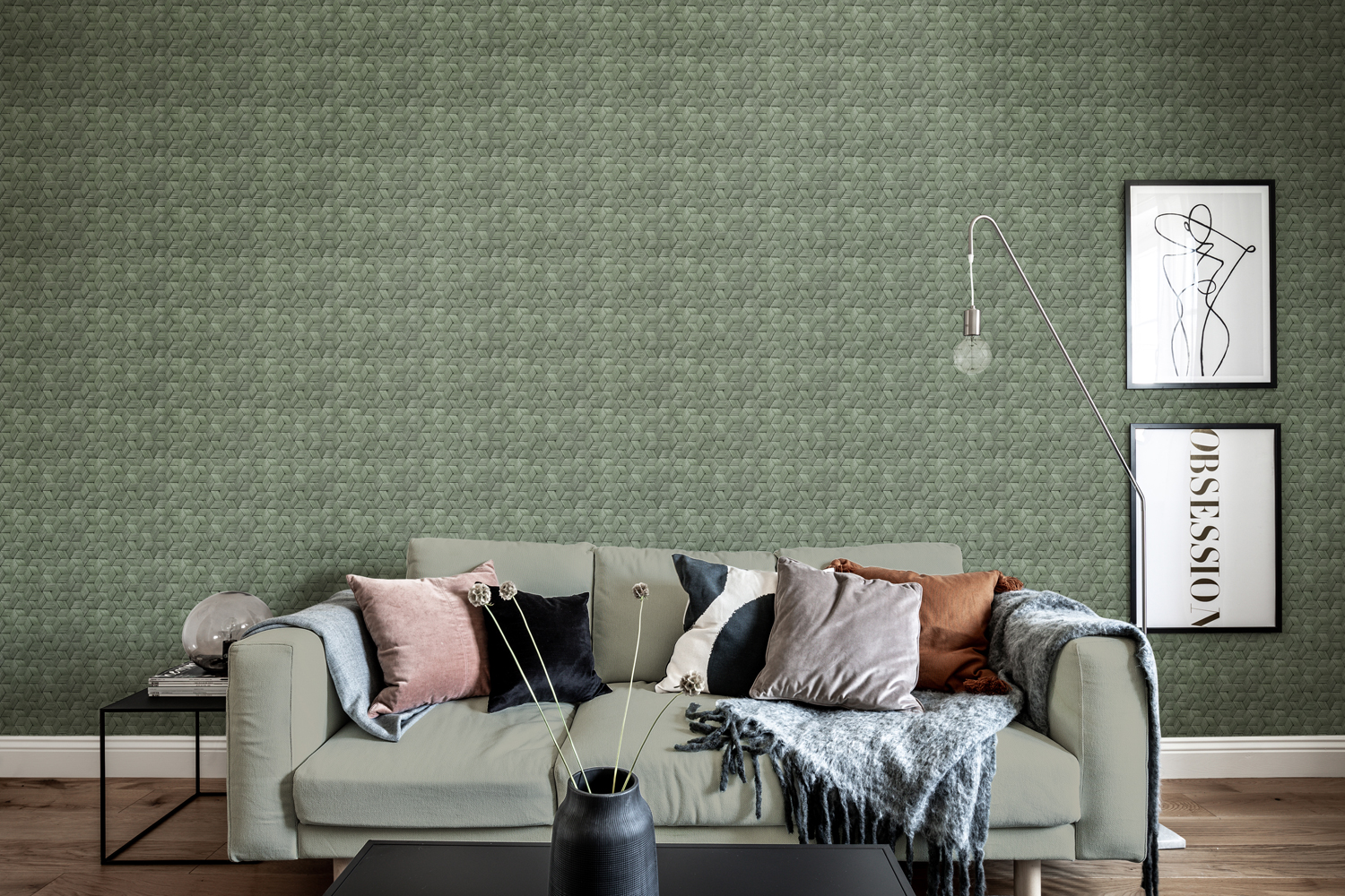Tapete Small Birch Bark Braids - Forest Green