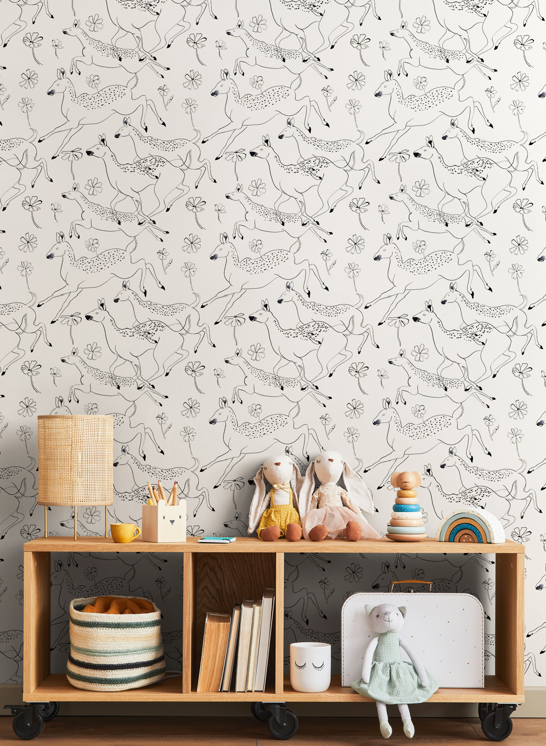 Wandbild Jumping Bambis