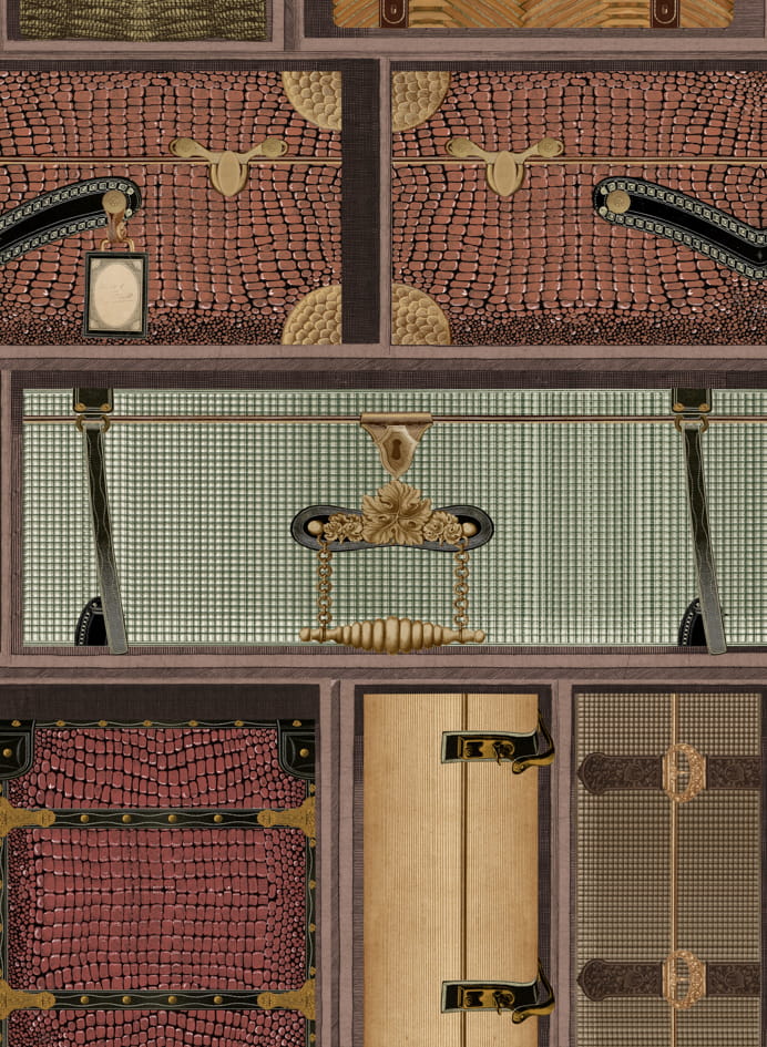 Tapete The Luggage Car - Brown/ Taupe/ Green