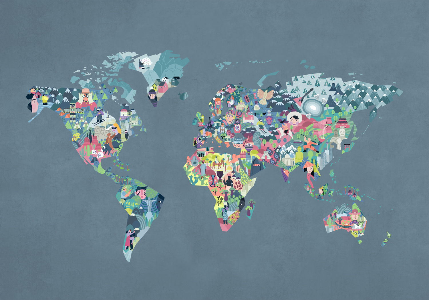 Wandbild Diversity Map - Ocean