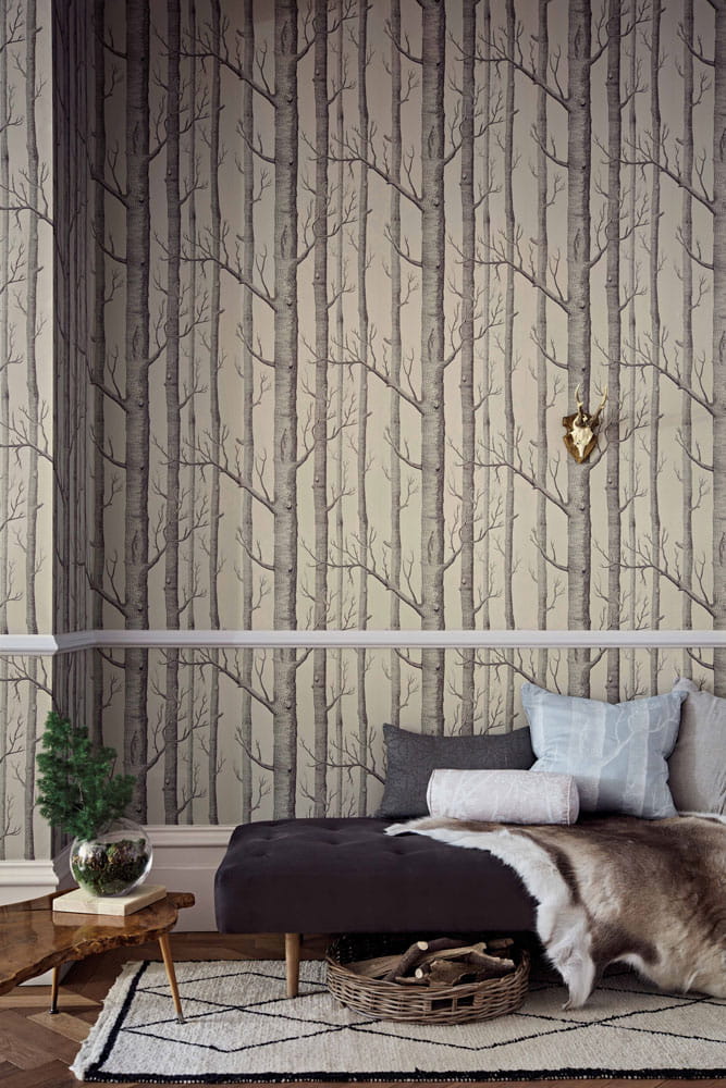 Tapete Woods - Linen/ Charcoal