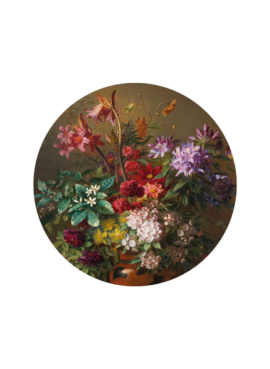 Mural Golden Age Flowers 7 Circle - S - 1.425m