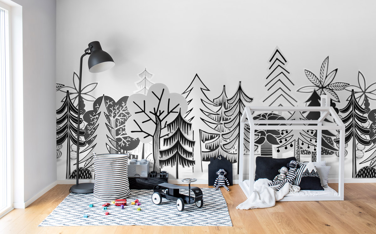 Wandbild Nordic Valley - Black/ White