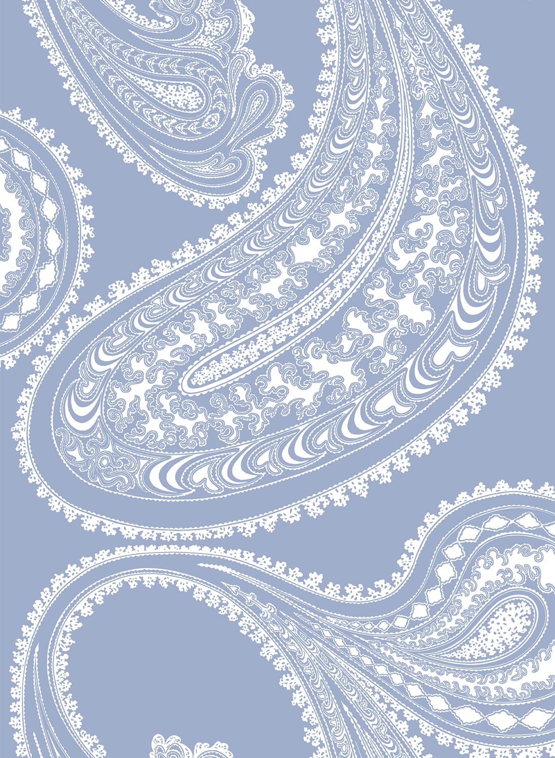 Tapete Rajapur - White on Dark Blue