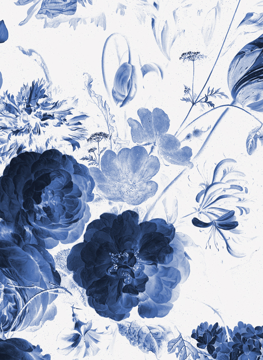 Wandbild Royal Blue Flowers 1 - Multicolor - 1.948m