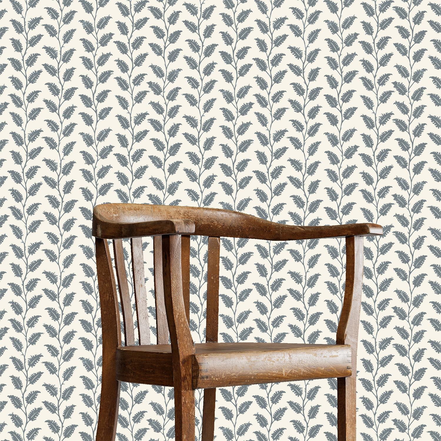 Tapete Leaf Wiggle - Bude Blue/ Cotswold White