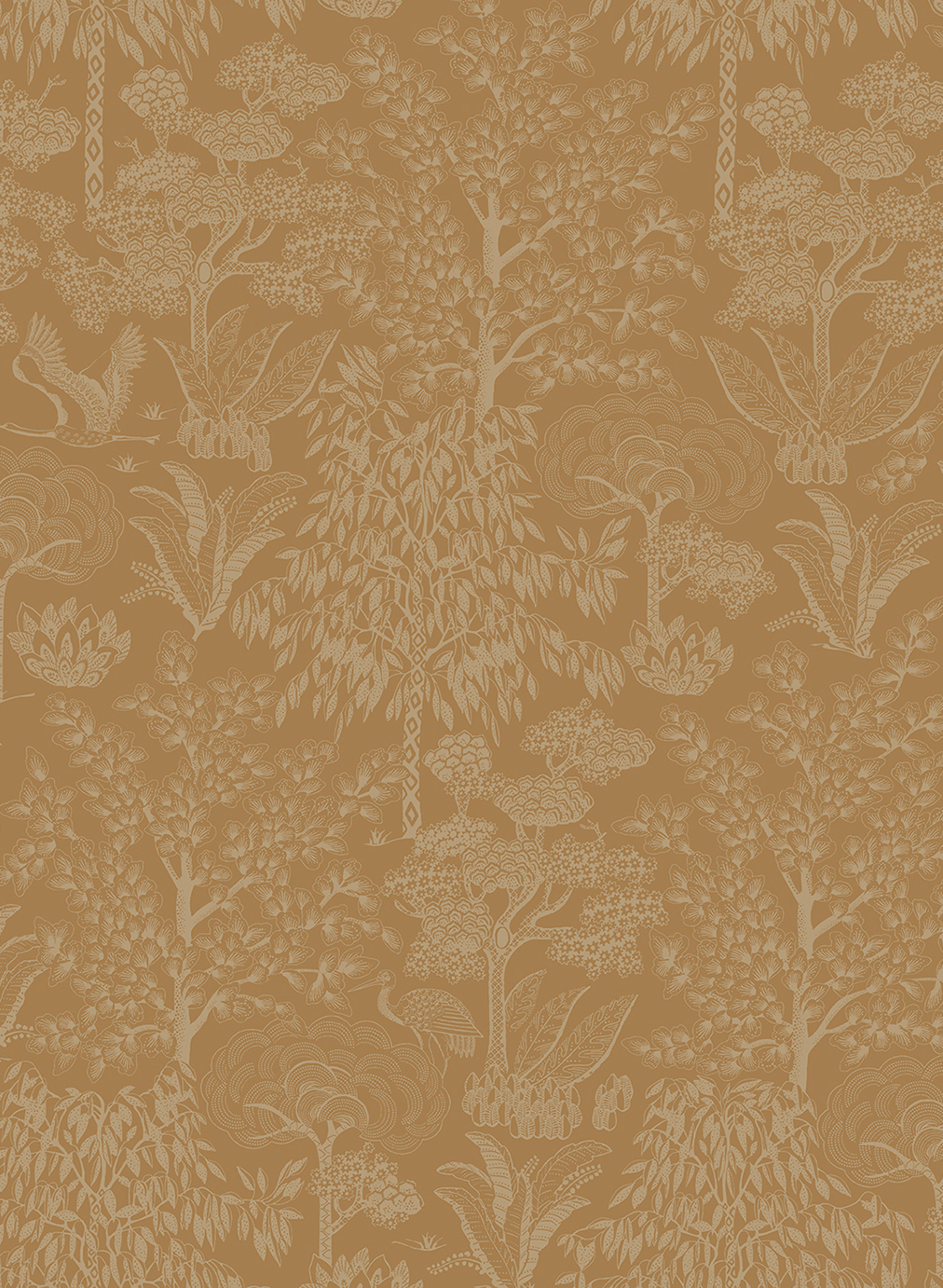 Tapete Origami Tree - Ochre Gold