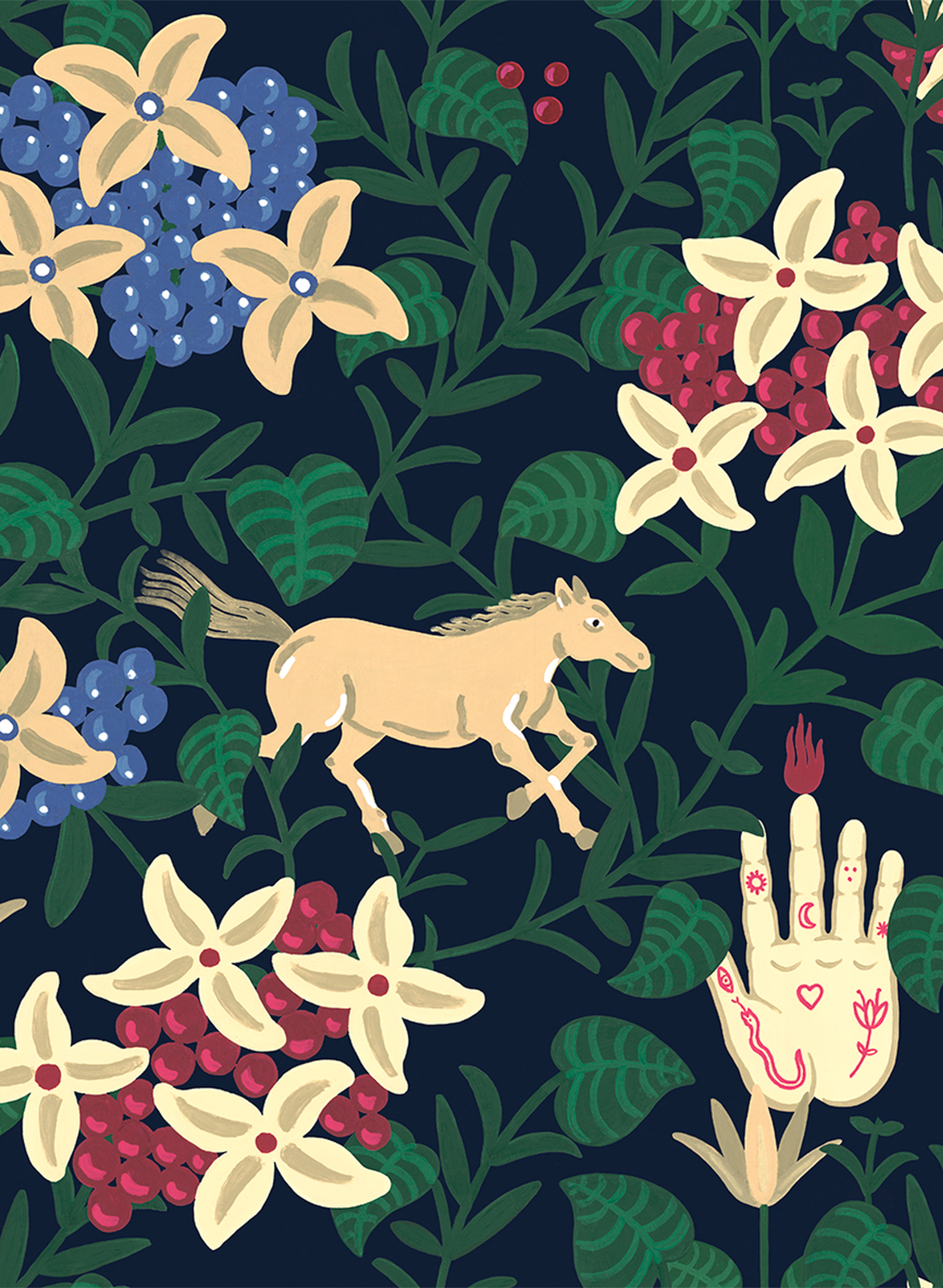 Tapete Neo-Flowery - Navy