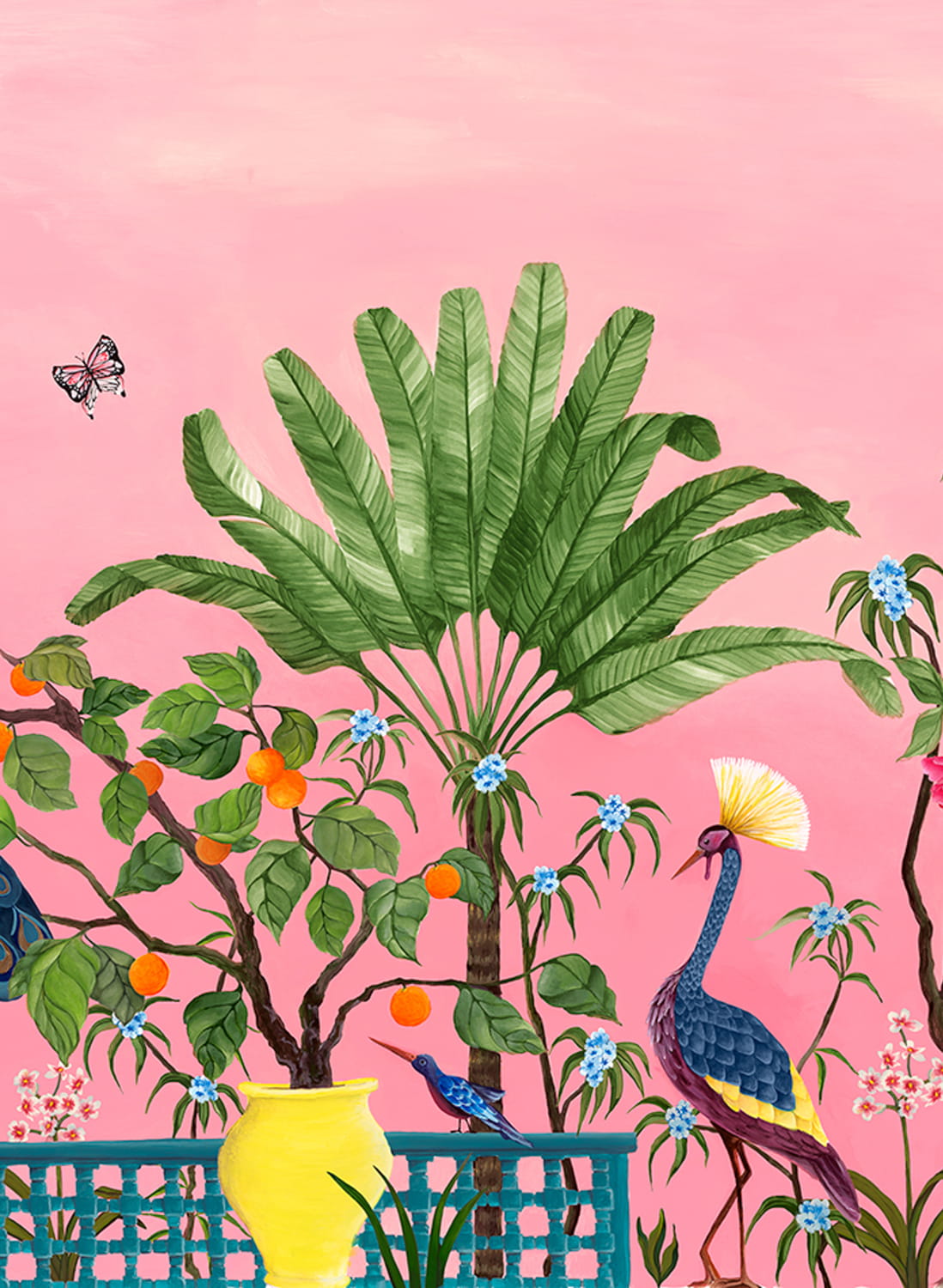 Wandbild Neo-Tea Garden - Pink