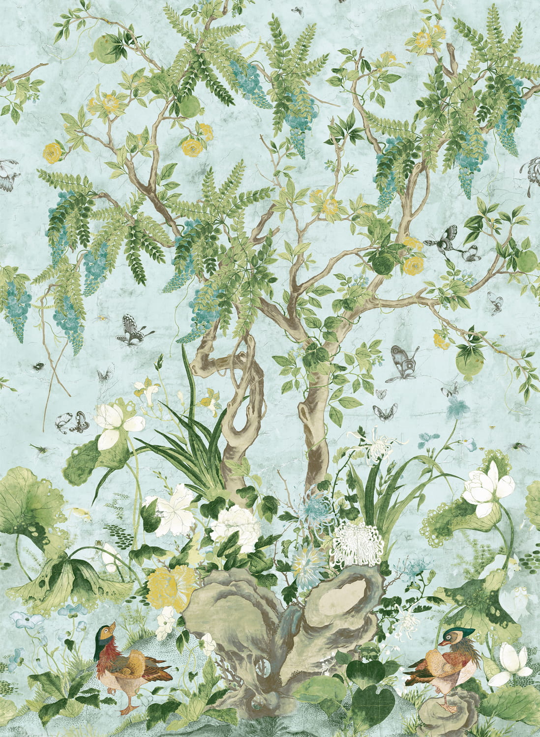 Wandbild Wild Wisteria - Spa Blue