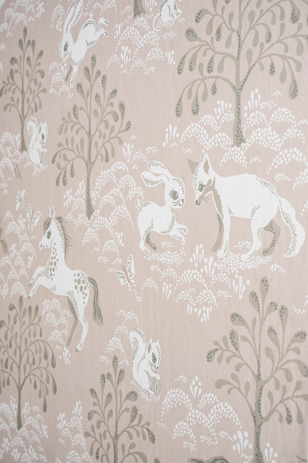 Tapete Fairytale Fox - Dusty Pink